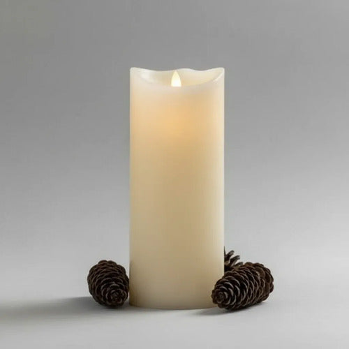 Vela Eléctrica Led Luz Cálida Decorativa Efecto Llama 15cm Beige