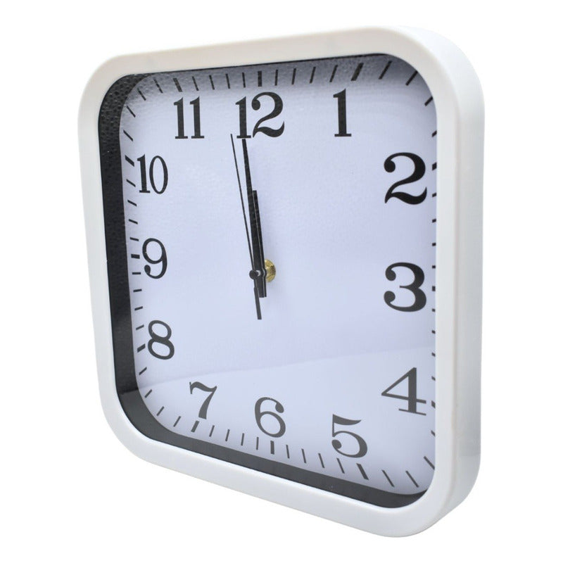 Reloj Para Pared De Plastico Cuadrado 28x28cm