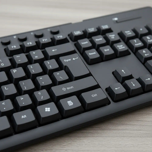 Kit Combo Teclado Mouse Inalambrico Usb Pc Notebook Oficina Negro