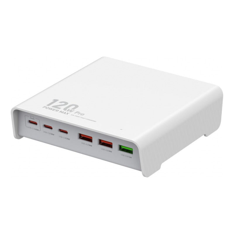 Estacion De Carga 120w 3 Usb A + 3 Usb Tipo C Cargador