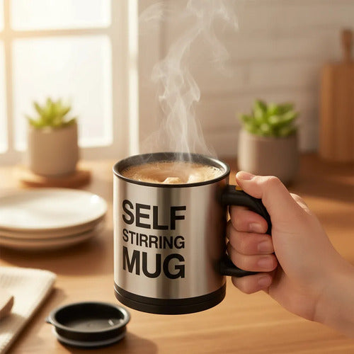 Taza Mezcladora Automatica Termica Batidora Tapa Hermetica Celeste
