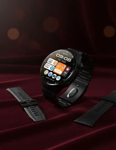 Reloj Inteligentes Pantallas Amoled Mallas Android Ios Reloj Negro Mate / Gris Espacial Aleación De Zinc Doble Estilo Eslabones Negro/silver Negro / Metalizado A Tono Con La Caja