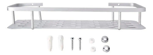 Repisa Colgante Baño Ducha Estante Aluminio Plateado Plateado