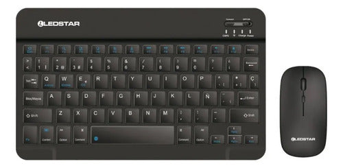Kit Combo Teclado Mouse Bluetooth Recargable Bluetooth Negro