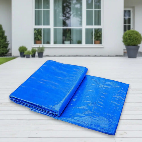 Toldo 4x5 Impermeable Camping Lona Con Ojales Multiuso Azul