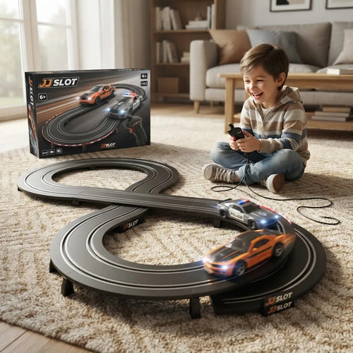 Pista De Carreras 2 Autos 2 Controles Joysticks Infantil Negro