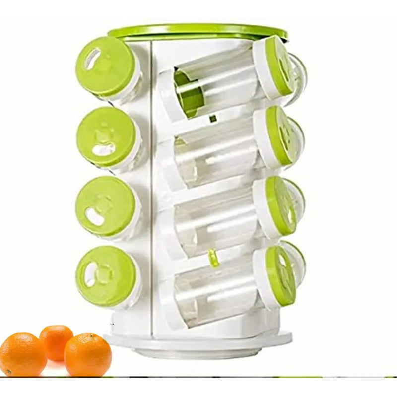 Especiero Condimentero Giratorio X16 Cocina De Plastico