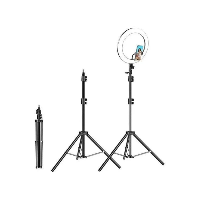 Anillo Aro Luz Led Con Tripode Flexible 2m Soporte 3 Niveles