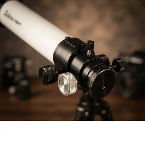 Telescopio Astronómico 30x 60x Trípode Soporte Celular Blanco Con Negro