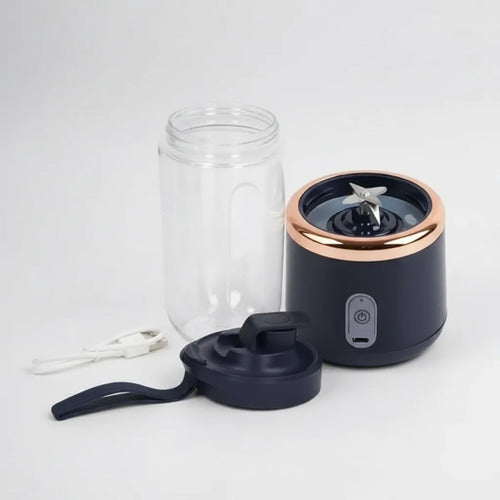 Mini Licuadora Portátil Recargable Vaso 310ml Fruta Verdura Azul