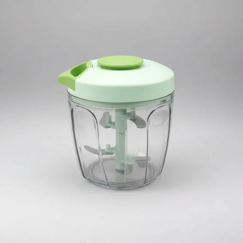 Multiprocesador Picador Manual Cuchilla Intercambiable 900ml Verde