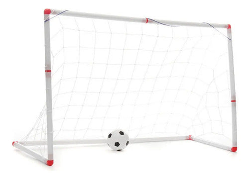 Arco De Futbol Niño Infantil Con Pelota Inflador 97x64x35cm Blanco