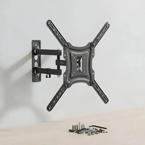 Soporte Tv X2 Ud 14 26 32 40 42 43 49 50 55 Brazo Movil Home Veoquiero Negro X2