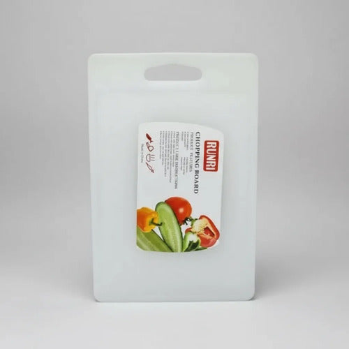 Tabla Picar De Cocina Plástica Blanca 36x26cm Borde Clásico Blanco