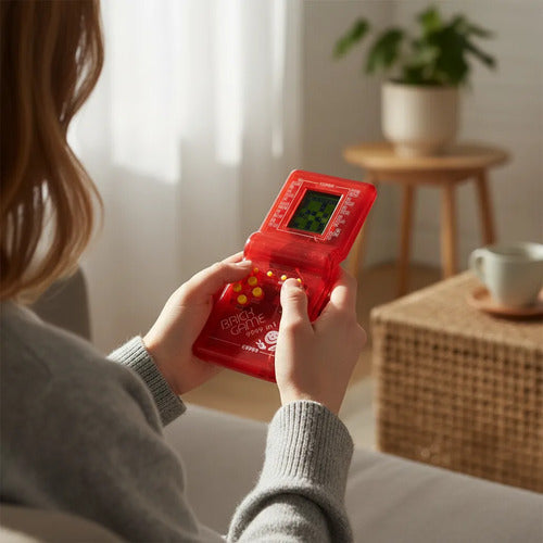 Consola Juegos Retro 9999 En 1 Tetris Snake Tank Portátil Rojo