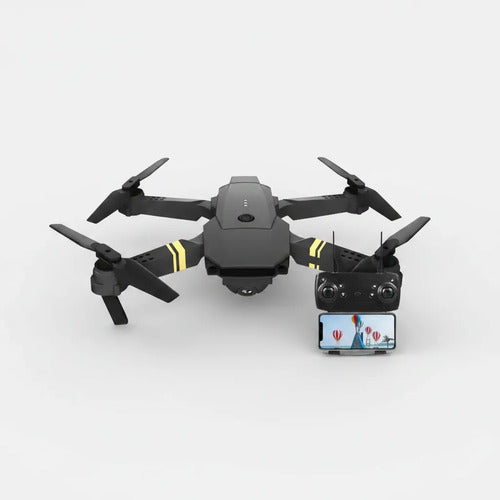 Dron Plegable Cámara Control Remoto Led Giro 360 Recargable Negro