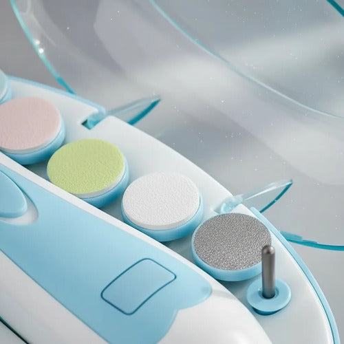 Lima Cortauñas Para Bebe Electrica Luz Led 6 Cabezal Estuche 2 Colores Según Stock