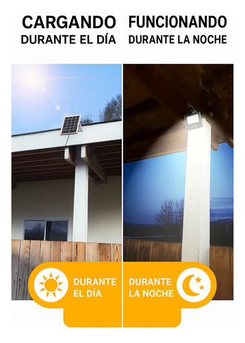 Reflector Foco Solar Led Exterior 100w Con Control Remoto Negro Blanco