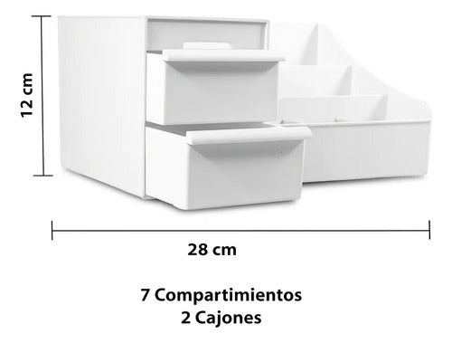 Organizador Maquillaje Cosmeticos Accesorios Plastico Blanco