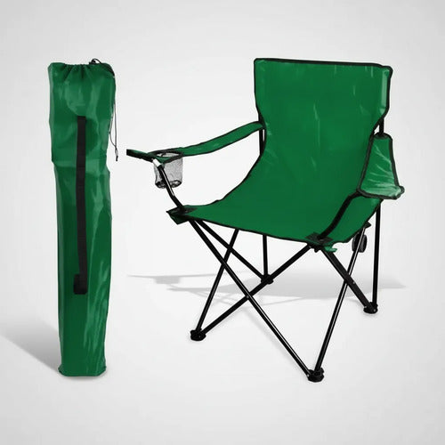 Silla Plegable Camping Jardin Playa Apoyabrazos Portavaso