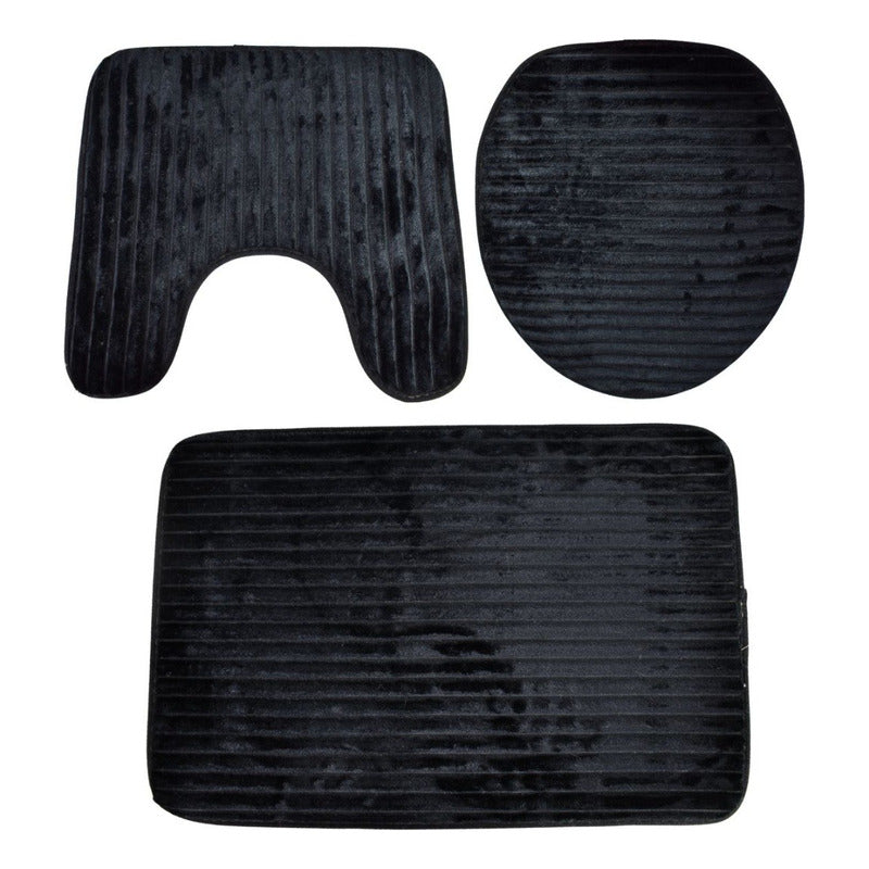 Set De Alfombras Para Baño 3 Pcs Con Relieve