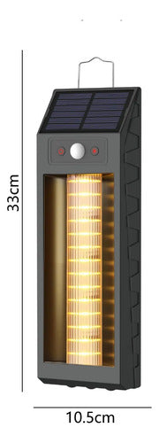 Foco Solar Led Exterior Sensor De Movimiento Lampara Negro Blanco Cálido