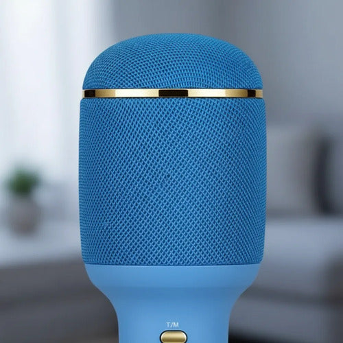 Micrófono Karaoke Inalámbrico Bluetooth Altavoz 5w Tws Azul