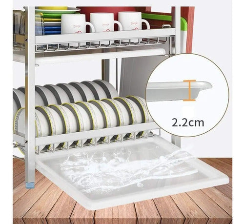 Escurridor Platos Cubiertos Vajilla Secaplatos Mesada Cocina Plateado