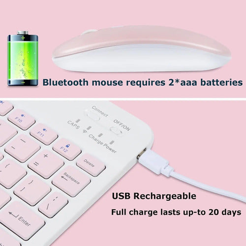 Combo Teclado Y Mouse Inalambrico Bluetooth Recargable