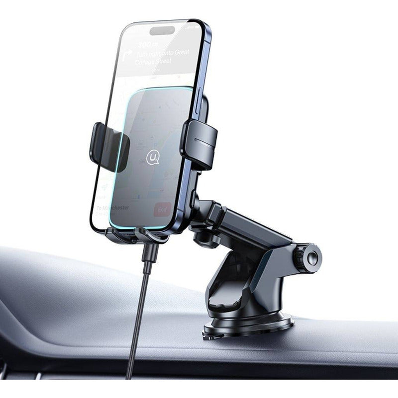 Cargador De Auto Inalambrico Soporte Celular 15w Con Ventosa
