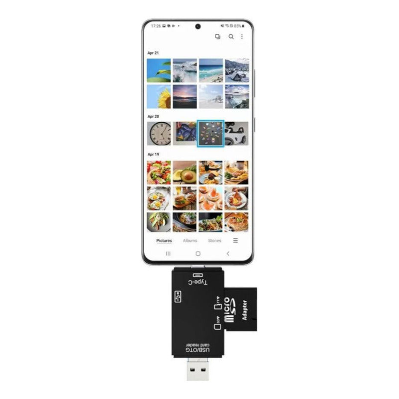 Lector De Tarjeta Sd Universal Usd-micro-usb-c Funcion Otg