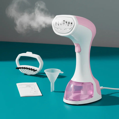Plancha Vaporizador Vertical Portatil Ropa 140m Cepillo Tela Rosa