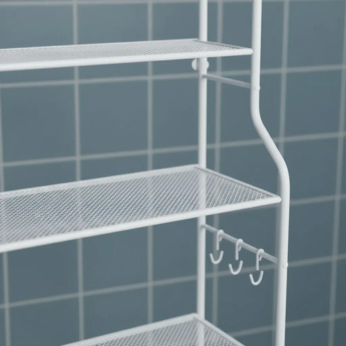 Estante Organizador Baño Lavarropas Inodoro 3 Pisos Metal Blanco