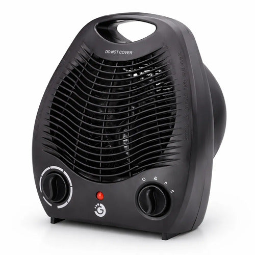 Calefactor Portátil Caloventilador Eléctrico Termostato Negro