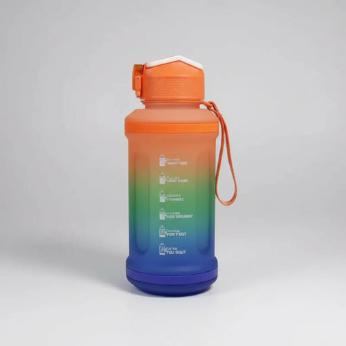 Botella Agua Deportiva Pico Silicona Marcador Motivacional Rojo