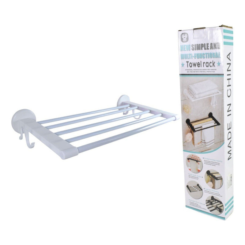 Toallero Colgante Para Baño 48x24cm Negro Y Blanco
