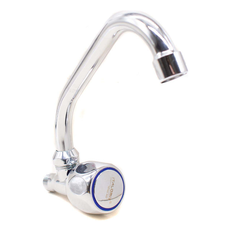 Grifo Cocina Mesada Pared Canilla Metalica Agua Fria