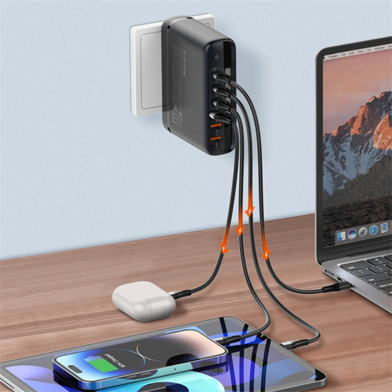 Cargador 140w Gan Notebook Pc Carga Rapida Usb + Usb Tipo C