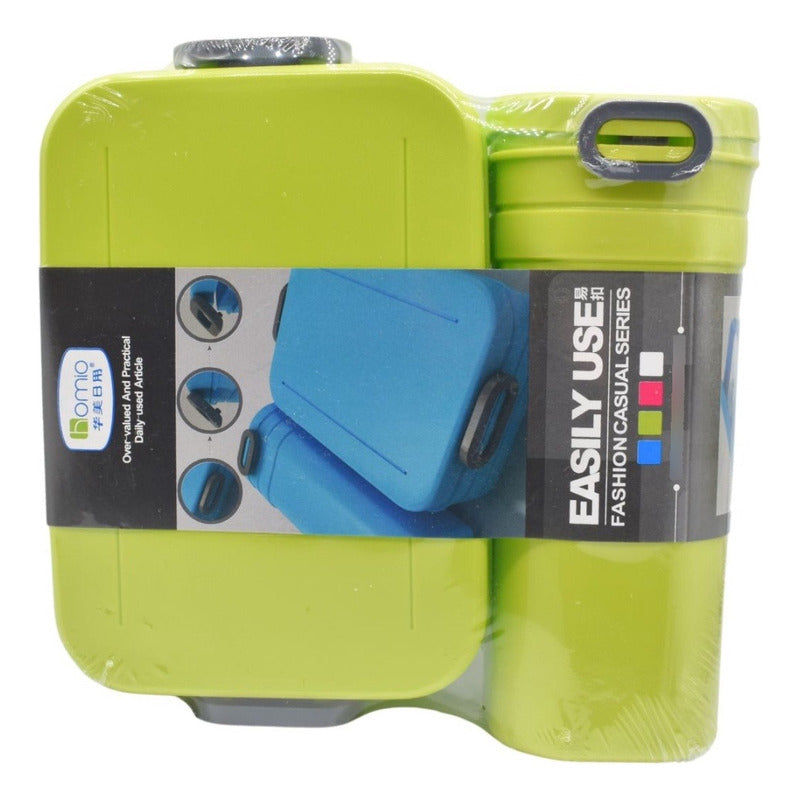 Lonchera Vianda Con Vaso De Plastico Varios Colores