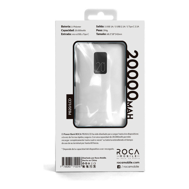 Power Bank 20.000mah Cargador Portatil Con Pantalla Lcd Usb