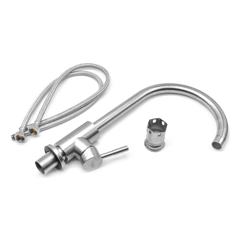 Grifo Alto Mesada Canilla Para Cocina Metalica + Colillas