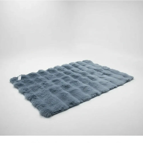 Alfombra Suave Felpa Relieve Base Gamuza 50x80cm Hogar 80 M 50 M Gris