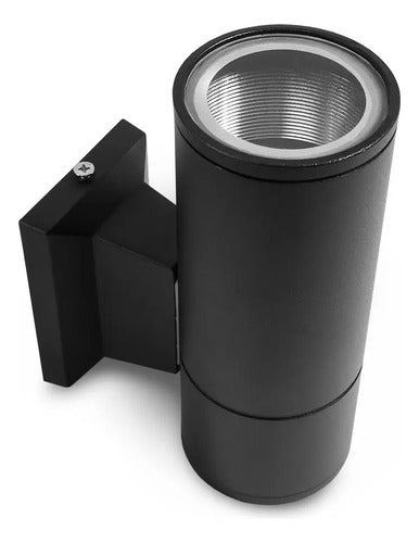 Set X2 Aplique Pared Exterior Luminaria Foco Unidireccional Negro