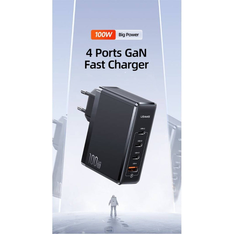 Cargador De Pared Usb Carga Rapida 3 Usb Tipo C + 1 Usb 100w
