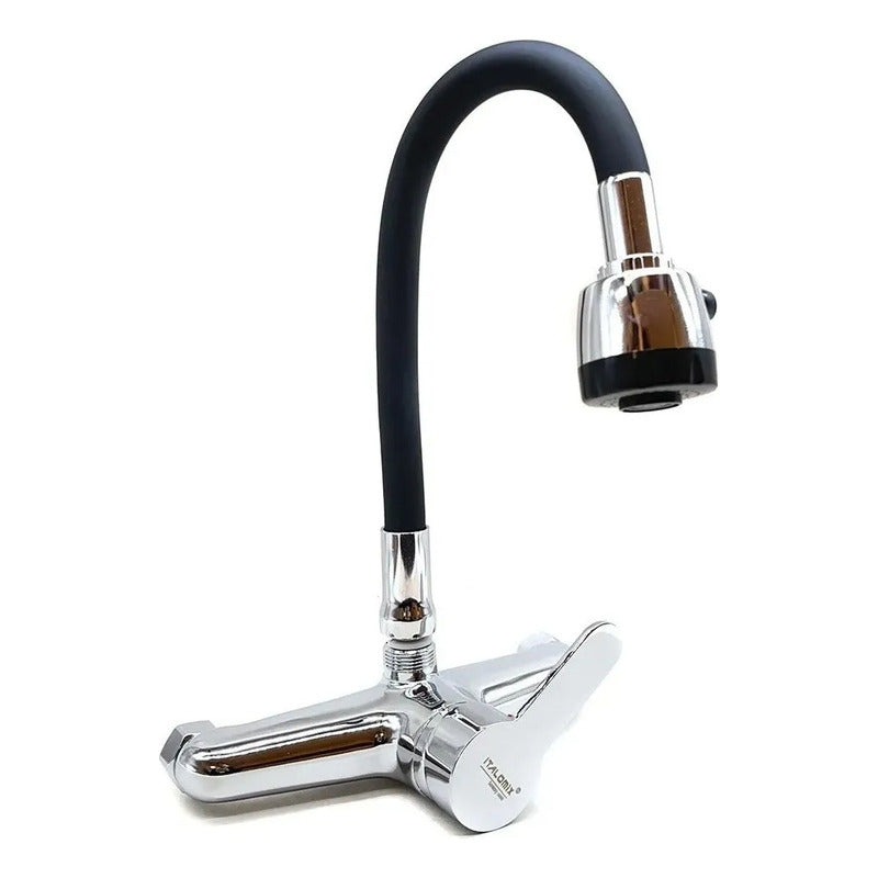 Monocomando Mesada Cocina Canilla Flexible Pared Grifo 20cm