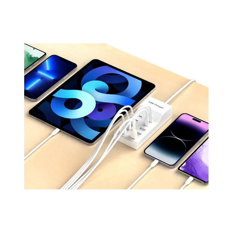 Cargador Usb Y Tipo C 10 Puertos Con Carga Rapida Zapatilla