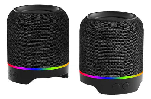 Parlante Bluetooth Portatil Con Luces Led Rgb 1200mah Negro