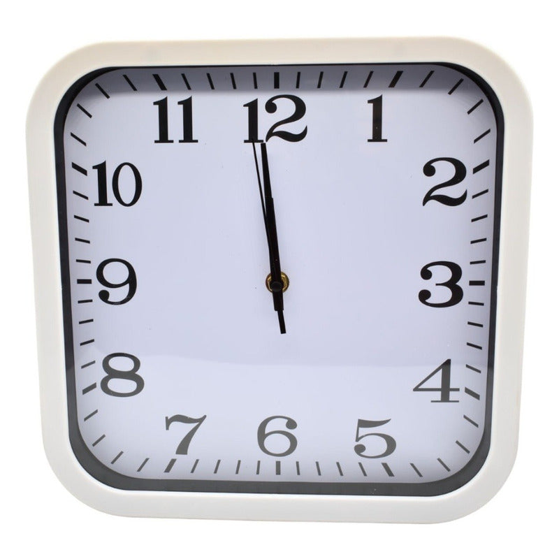 Reloj Para Pared De Plastico Cuadrado 28x28cm