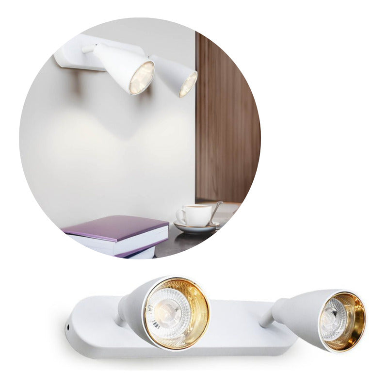 Aplique Luminaria Lampara Blanco Foco Pared Techo