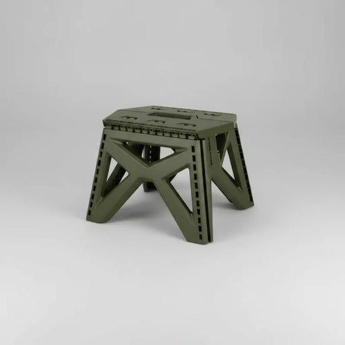 Banco Taburete Plegable Portátil Plástico Reforzado 23cm Mate Verde